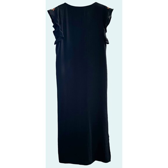 THML Embroidered Boho Flutter Sleeve Maxi Dress Navy Size Small - Picture 5 of 7